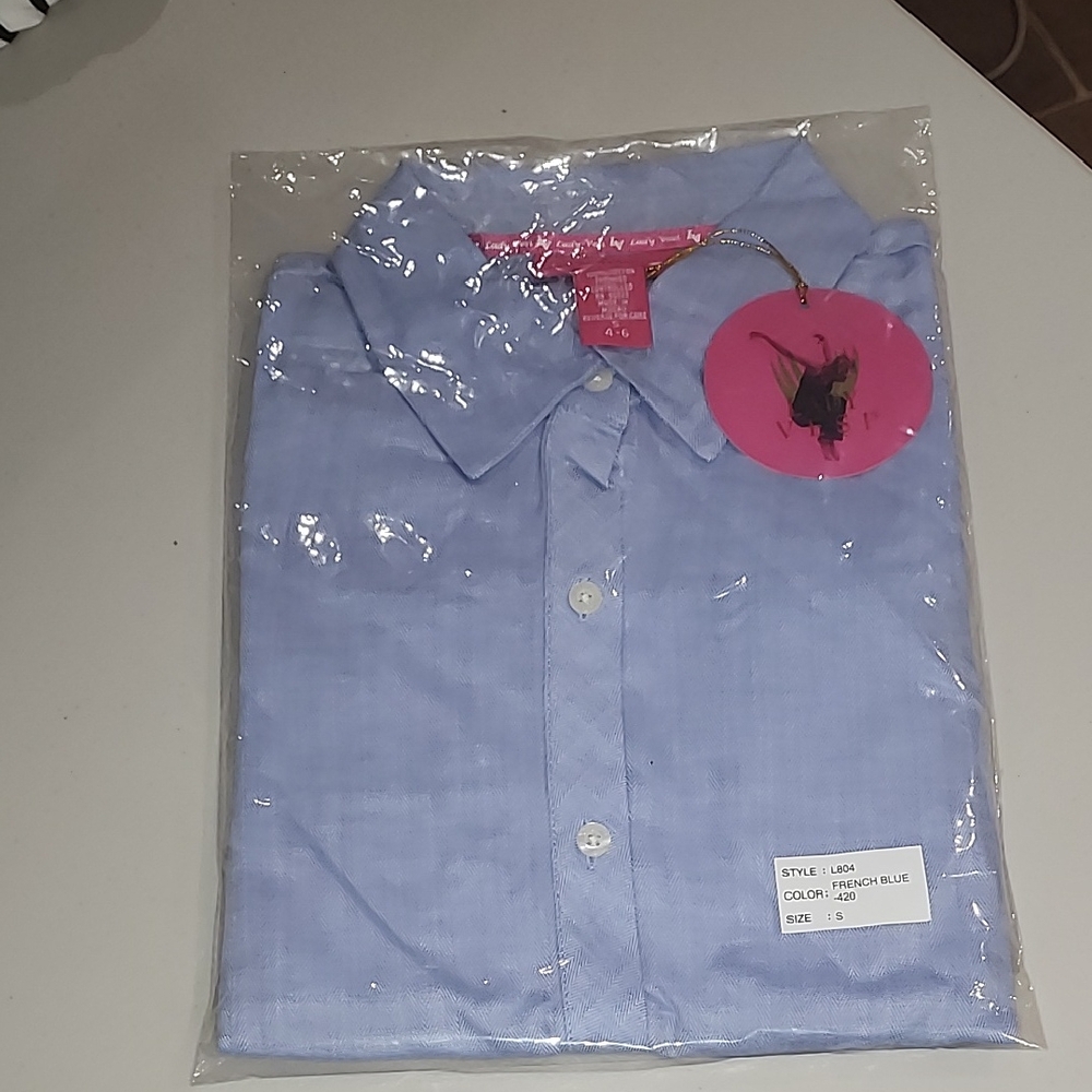 NWT LADY VESI Blue Ladies Shirt